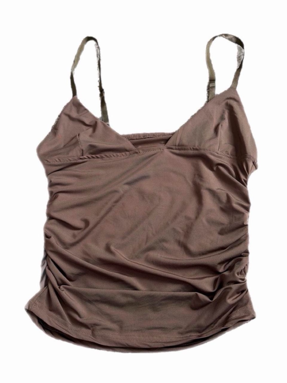 Brown ruched tank top #ruched #basics